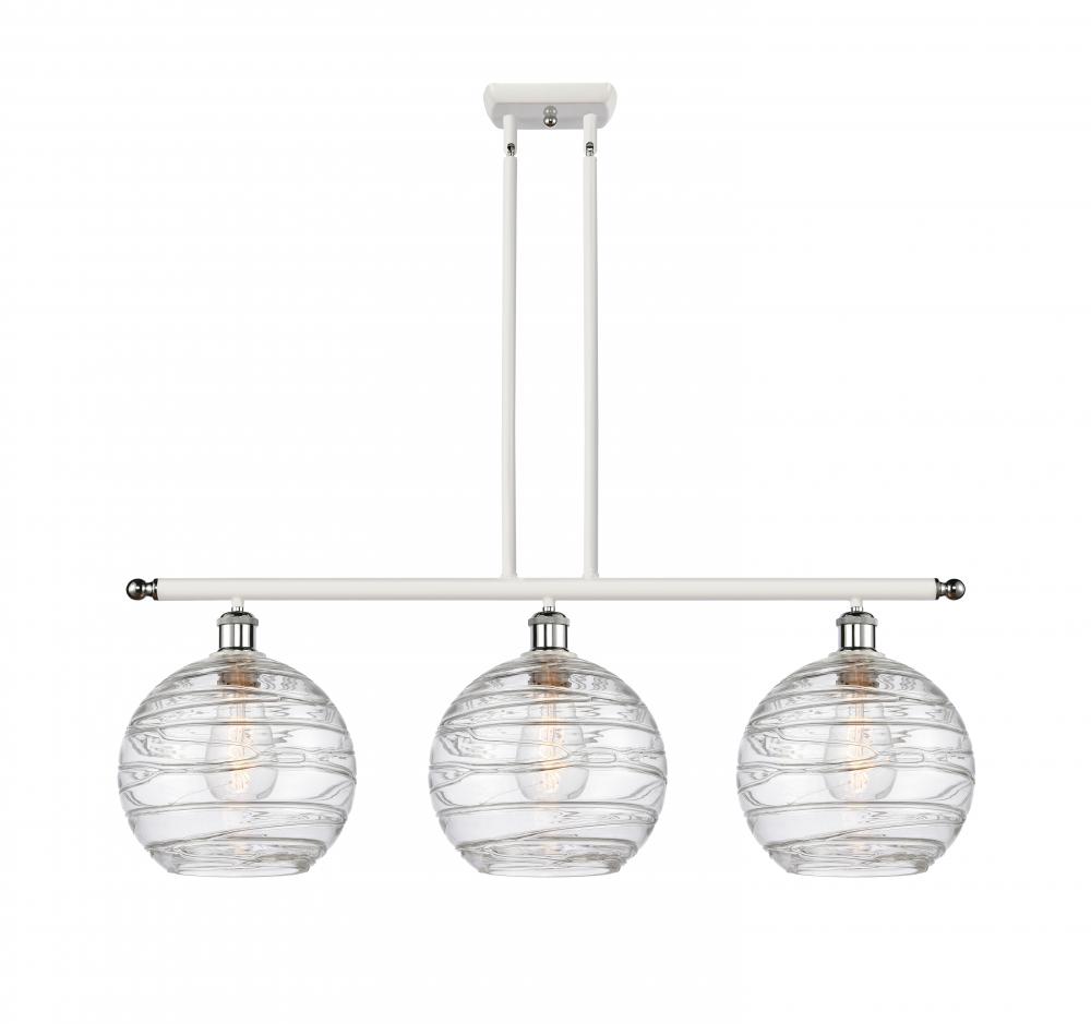 Athens Deco Swirl - 3 Light - 37 inch - White Polished Chrome - Cord hung - Island Light