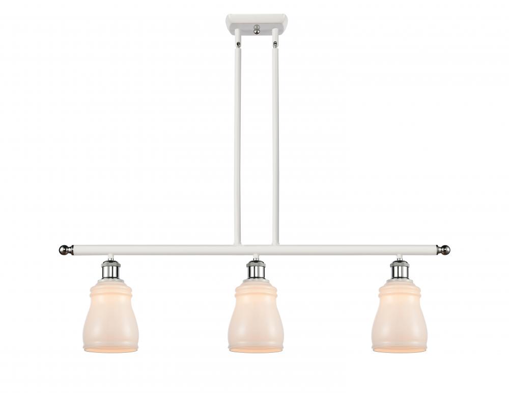 Ellery - 3 Light - 36 inch - White Polished Chrome - Cord hung - Island Light