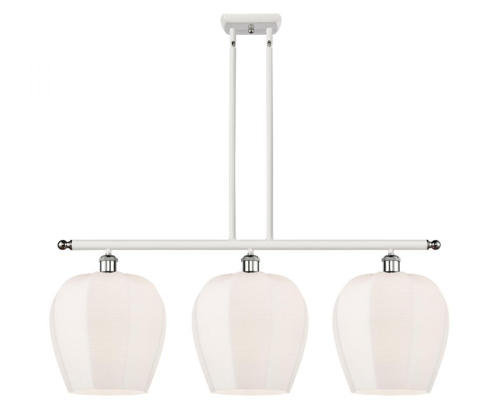 Norfolk - 3 Light - 38 inch - White Polished Chrome - Cord hung - Island Light