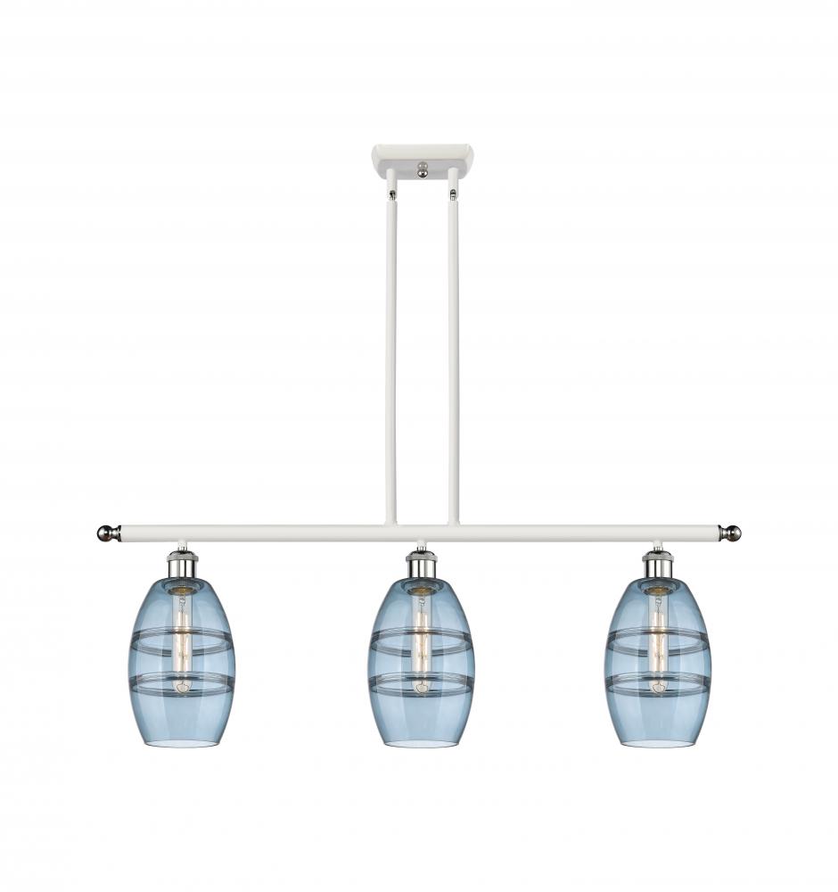 Vaz - 3 Light - 36 inch - White Polished Chrome - Cord hung - Island Light