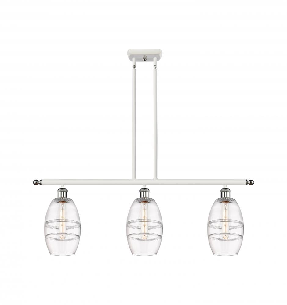 Vaz - 3 Light - 36 inch - White Polished Chrome - Cord hung - Island Light