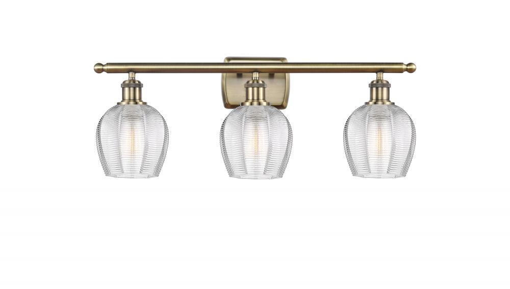 Norfolk - 3 Light - 26 inch - Antique Brass - Bath Vanity Light