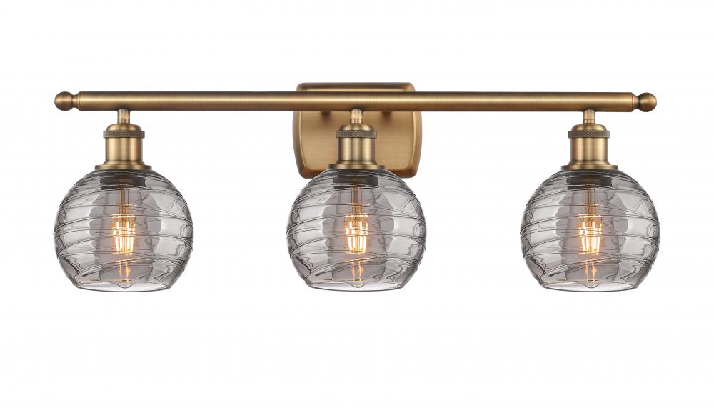 Athens Deco Swirl - 3 Light - 26 inch - Brushed Brass - Bath Vanity Light