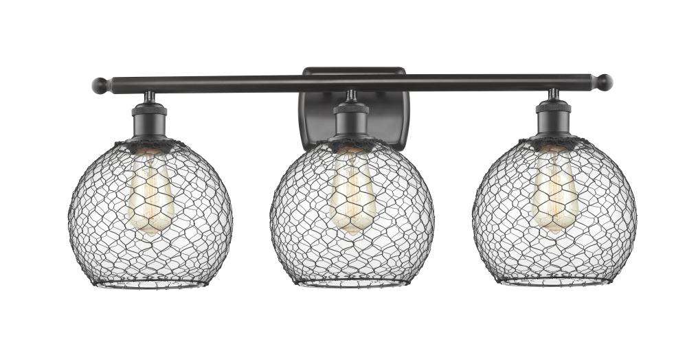 Farmhouse Chicken Wire - 3 Light - 28 inch - Oil Rubbed Bronze - Bath Vanity Light