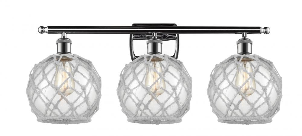 Farmhouse Rope - 3 Light - 28 inch - Polished Chrome - Bath Vanity Light