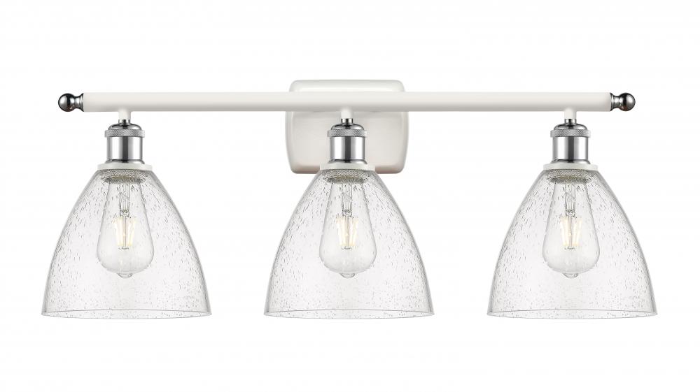 Bristol - 3 Light - 28 inch - White Polished Chrome - Bath Vanity Light