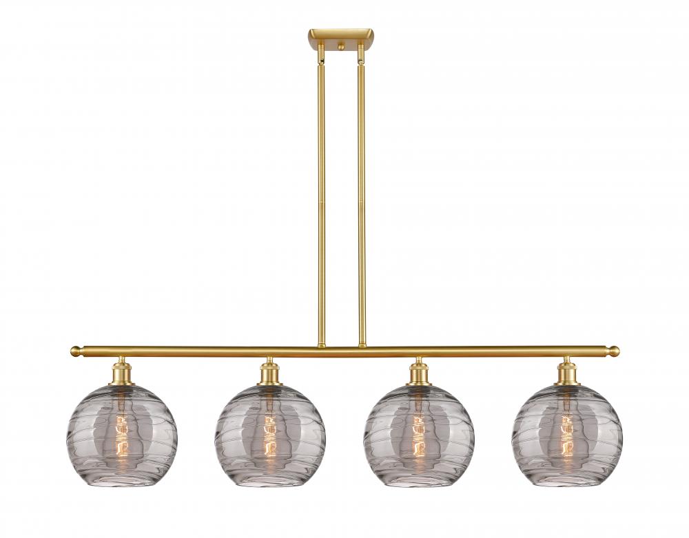 Athens Deco Swirl - 4 Light - 48 inch - Satin Gold - Cord hung - Island Light