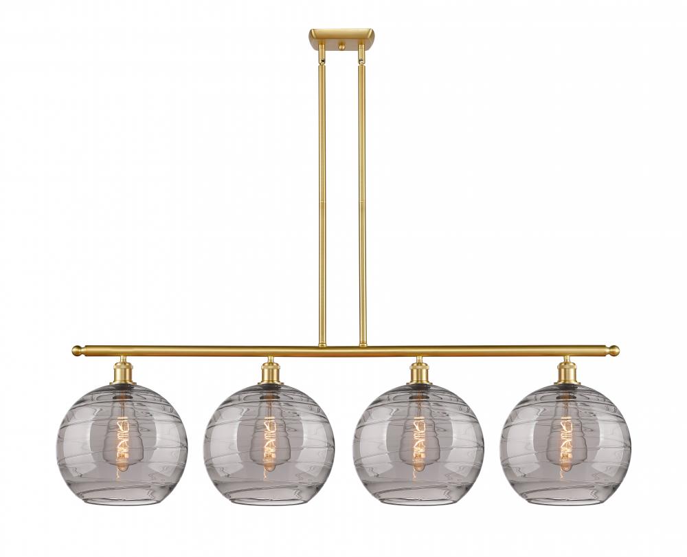 Athens Deco Swirl - 4 Light - 50 inch - Satin Gold - Cord hung - Island Light