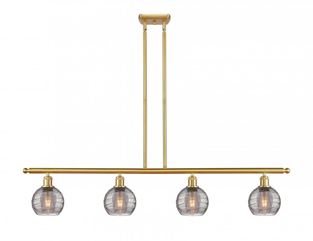 Athens Deco Swirl - 4 Light - 48 inch - Satin Gold - Cord hung - Island Light