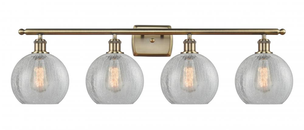 Athens - 4 Light - 38 inch - Antique Brass - Bath Vanity Light