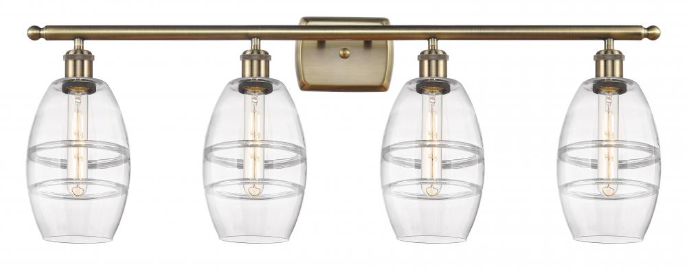 Vaz - 4 Light - 36 inch - Antique Brass - Bath Vanity Light