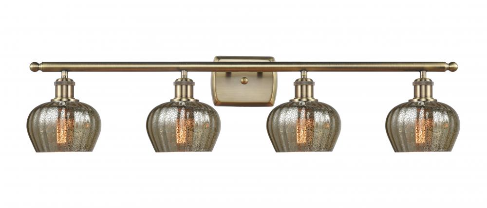 Fenton - 4 Light - 37 inch - Antique Brass - Bath Vanity Light