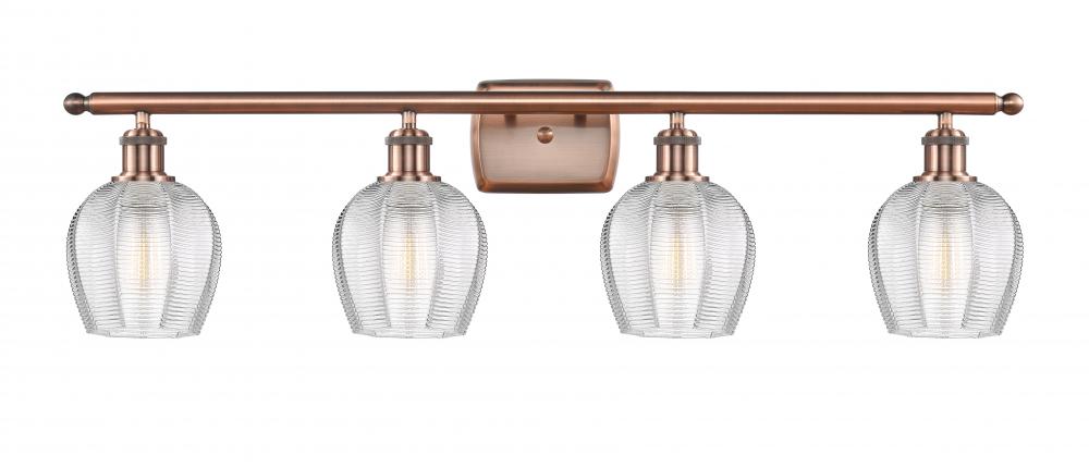 Norfolk - 4 Light - 36 inch - Antique Copper - Bath Vanity Light