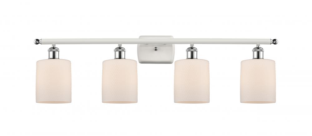 Cobbleskill - 4 Light - 35 inch - White Polished Chrome - Bath Vanity Light