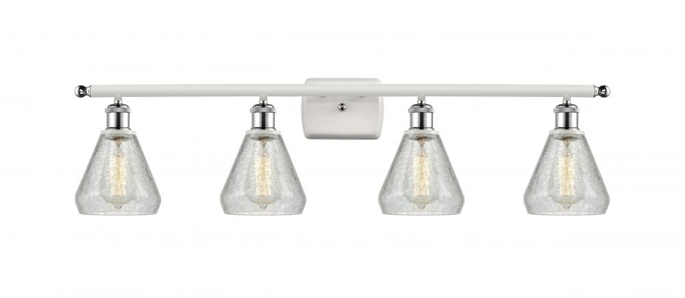 Conesus - 4 Light - 36 inch - White Polished Chrome - Bath Vanity Light