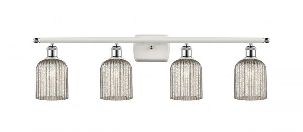 Bridal Veil - 4 Light - 35 inch - White Polished Chrome - Bath Vanity Light