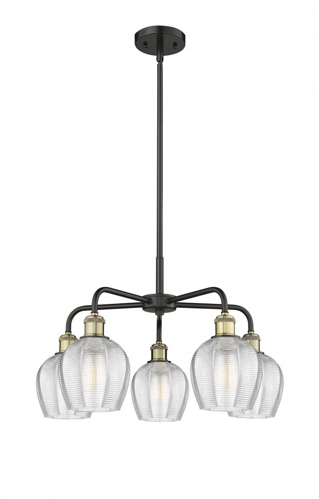 Norfolk - 5 Light - 24 inch - Black Antique Brass - Chandelier