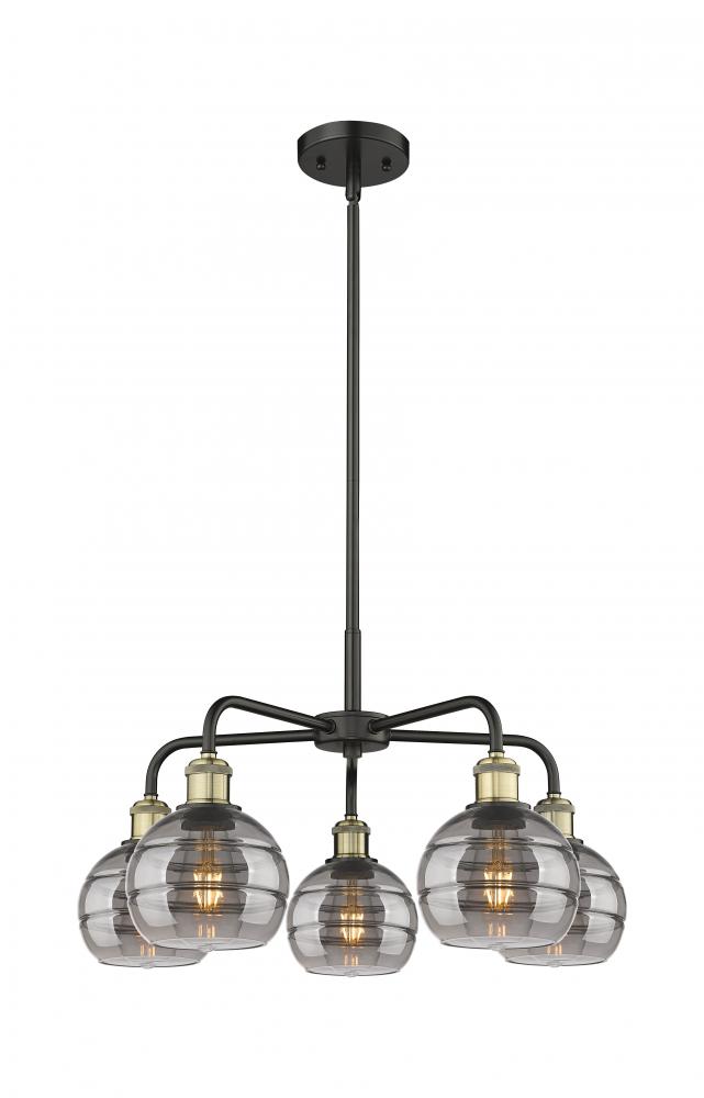 Rochester - 5 Light - 24 inch - Black Antique Brass - Chandelier