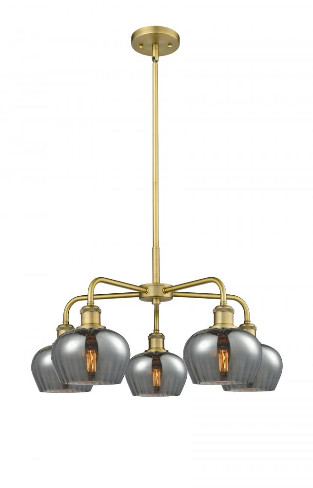 Fenton - 5 Light - 25 inch - Brushed Brass - Chandelier