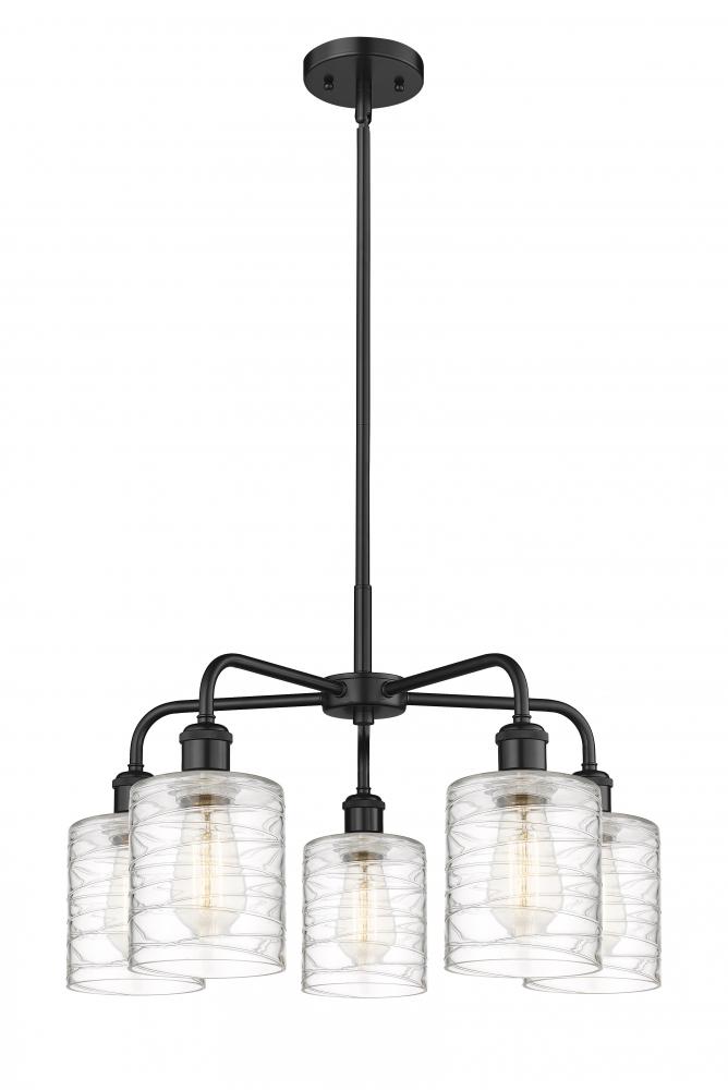 Cobbleskill - 5 Light - 23 inch - Matte Black - Chandelier