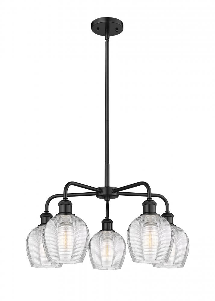 Norfolk - 5 Light - 24 inch - Matte Black - Chandelier