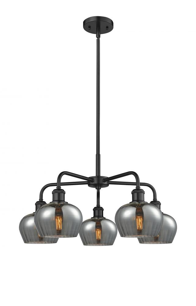 Fenton - 5 Light - 25 inch - Matte Black - Chandelier