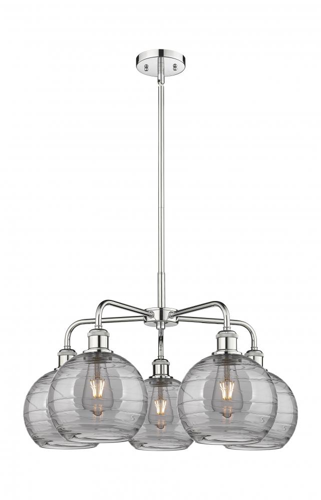 Athens Deco Swirl - 5 Light - 26 inch - Polished Chrome - Chandelier