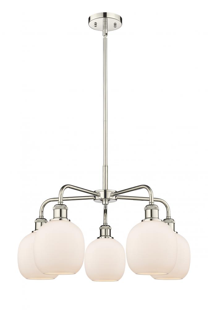 Belfast - 5 Light - 24 inch - Polished Nickel - Chandelier