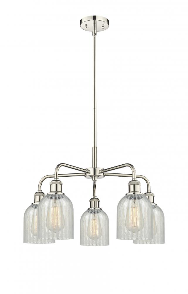 Caledonia - 5 Light - 23 inch - Polished Nickel - Chandelier