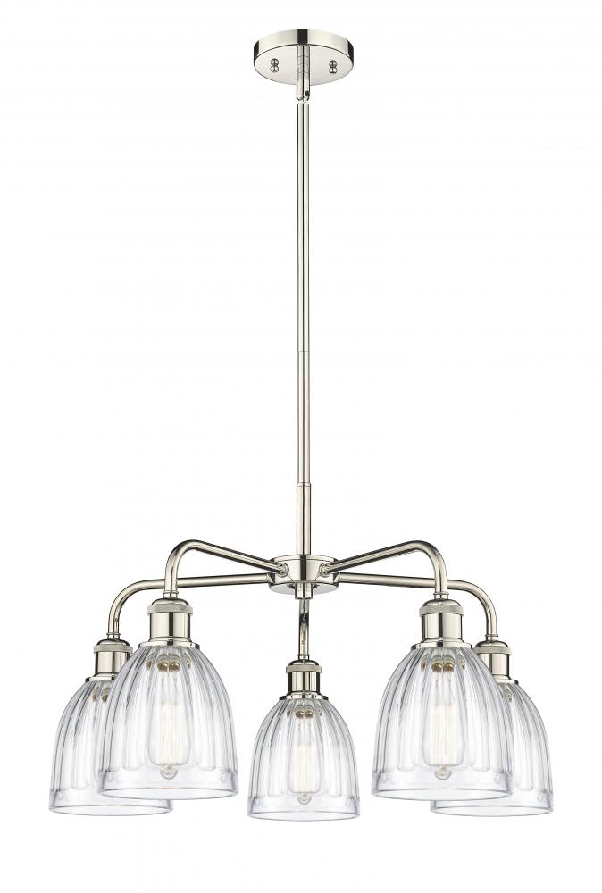 Brookfield - 5 Light - 24 inch - Polished Nickel - Chandelier