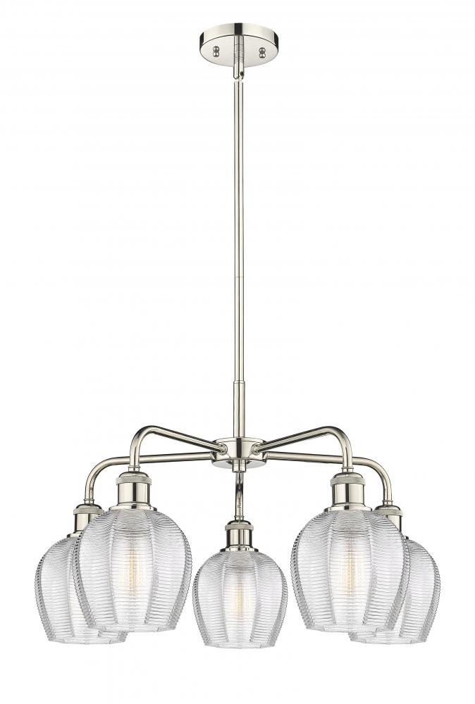 Norfolk - 5 Light - 24 inch - Polished Nickel - Chandelier