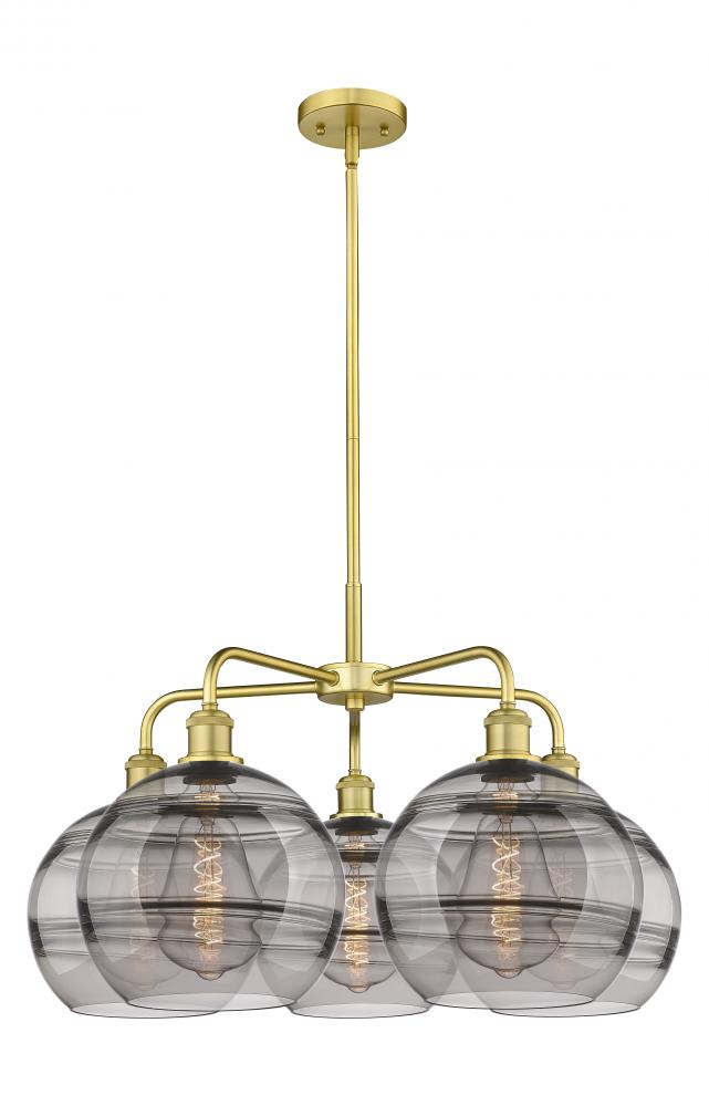 Rochester - 5 Light - 28 inch - Satin Gold - Chandelier