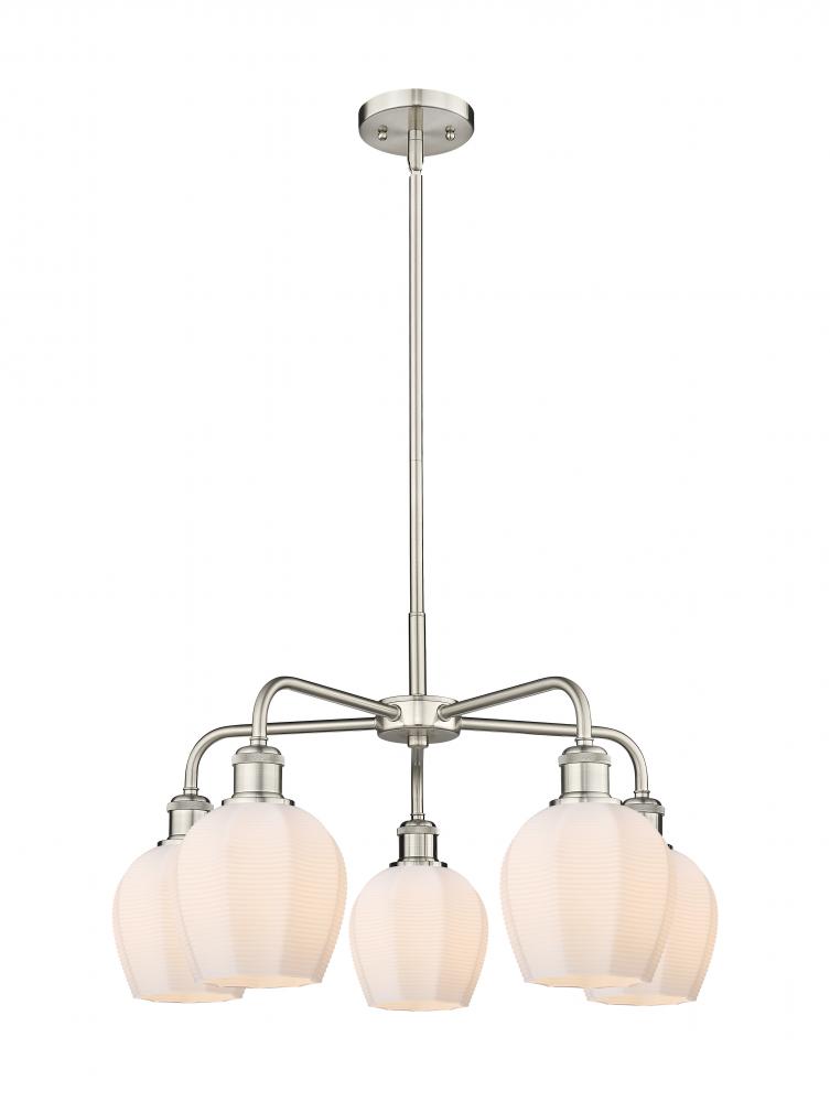 Norfolk - 5 Light - 24 inch - Satin Nickel - Chandelier