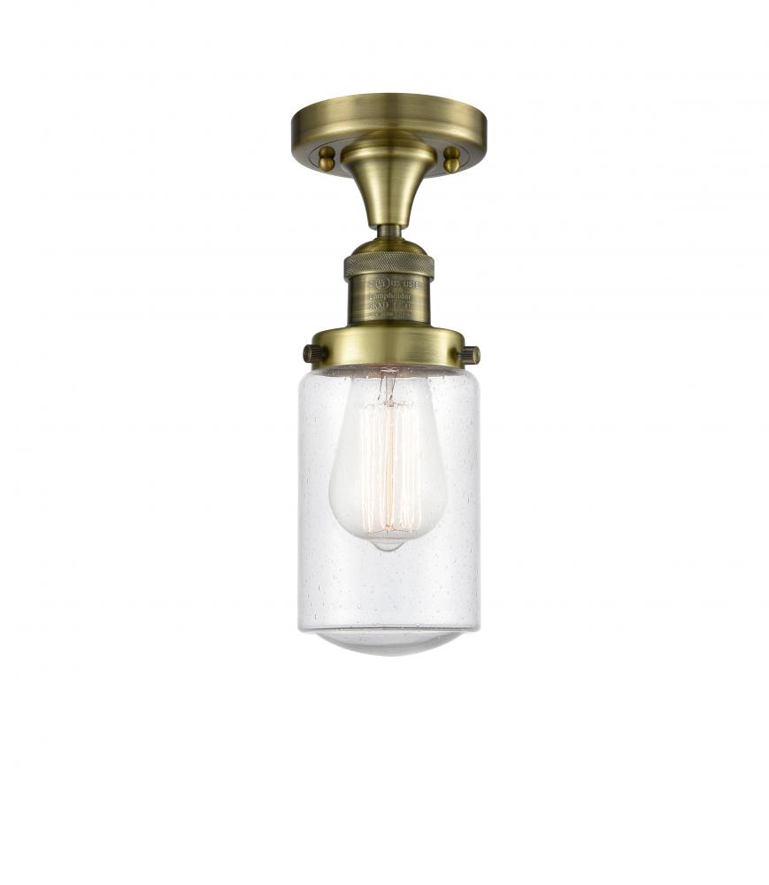 Dover - 1 Light - 5 inch - Antique Brass - Semi-Flush Mount