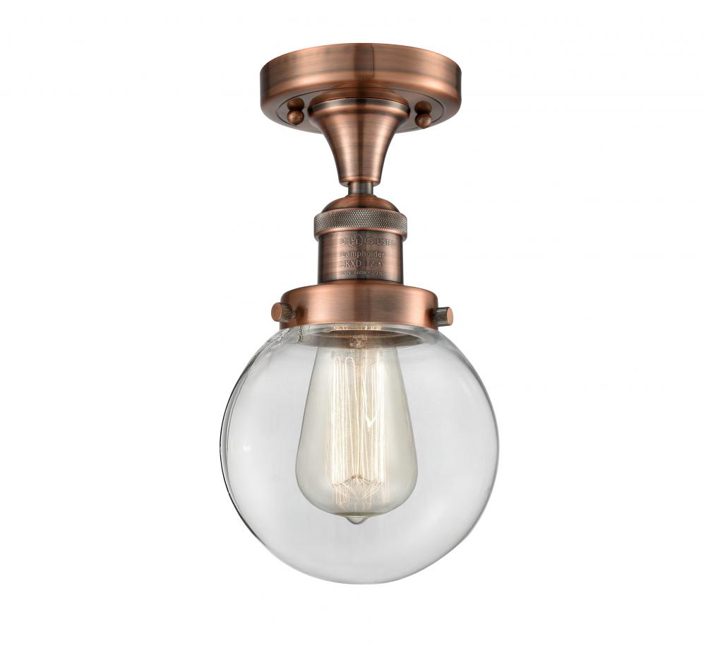 Beacon - 1 Light - 6 inch - Antique Copper - Semi-Flush Mount