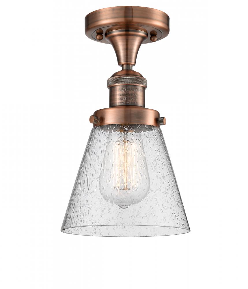 Cone - 1 Light - 7 inch - Antique Copper - Semi-Flush Mount