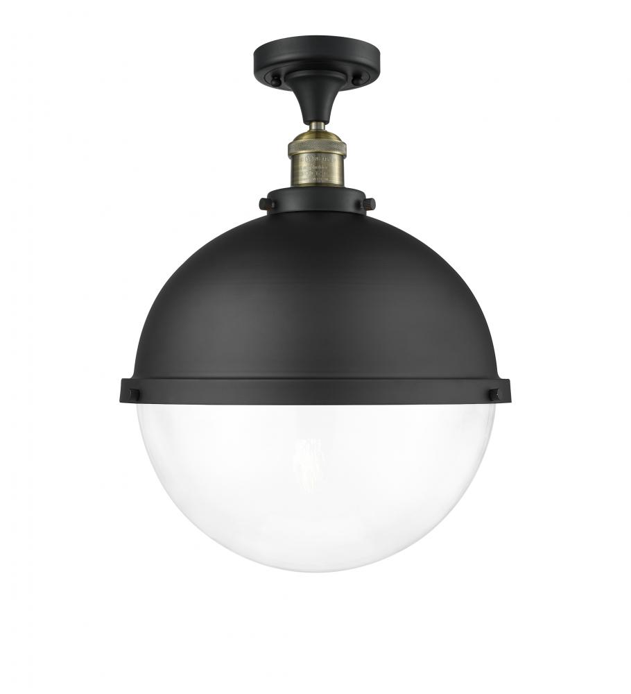 Hampden - 1 Light - 13 inch - Black Antique Brass - Semi-Flush Mount