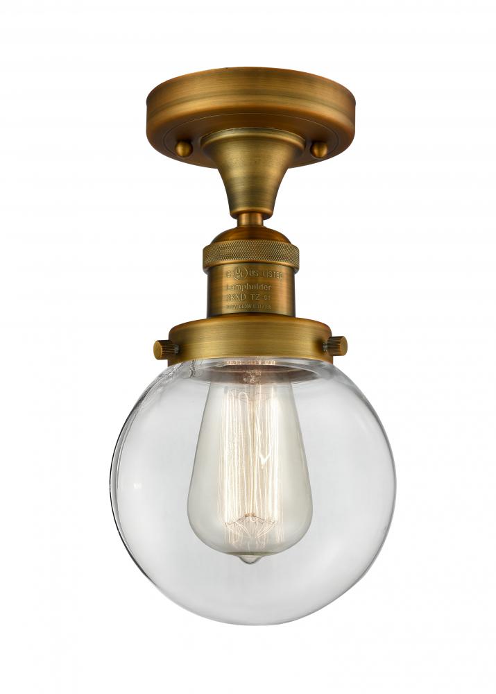 Beacon - 1 Light - 6 inch - Brushed Brass - Semi-Flush Mount