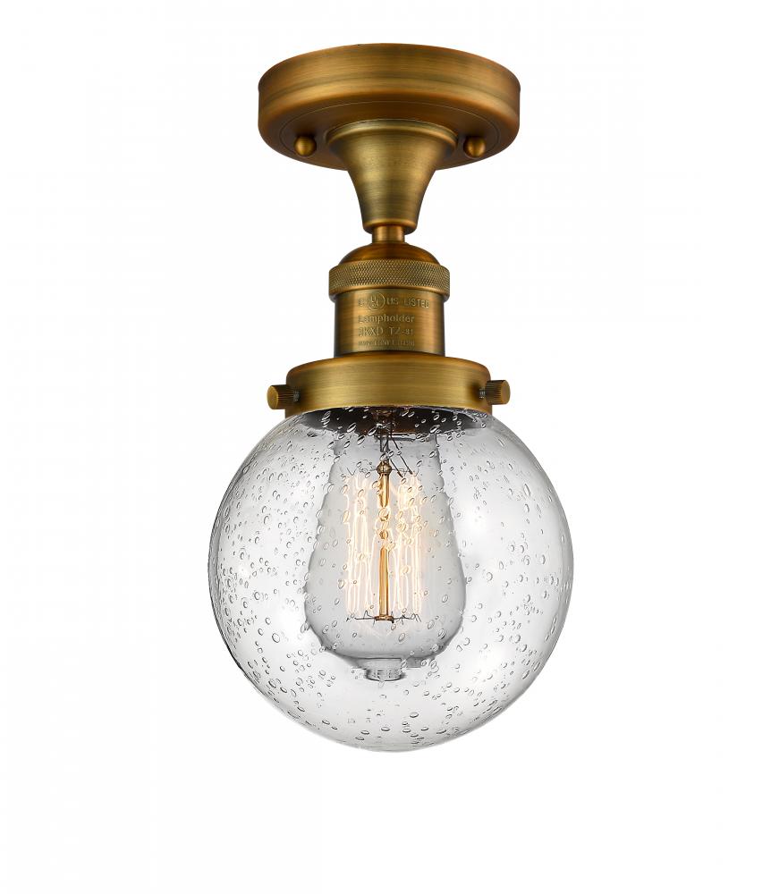 Beacon - 1 Light - 6 inch - Brushed Brass - Semi-Flush Mount