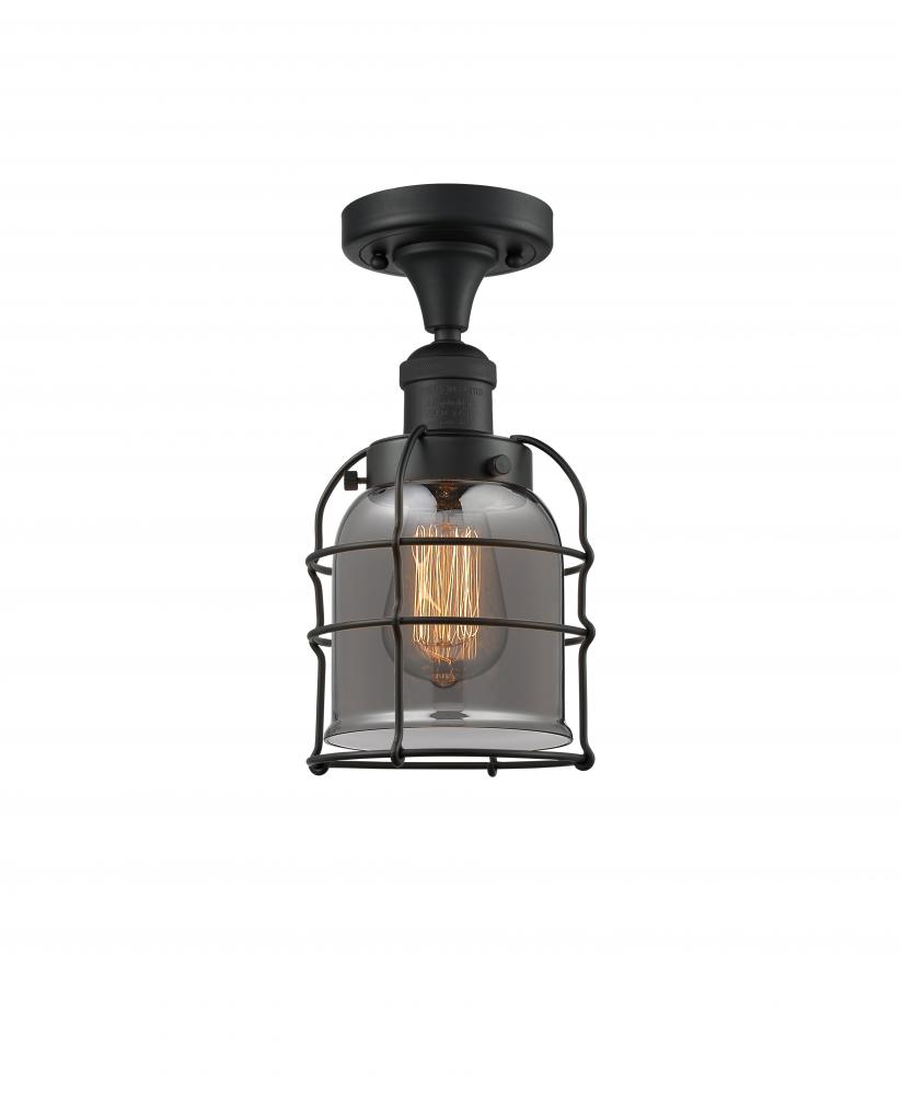 Bell Cage - 1 Light - 5 inch - Matte Black - Semi-Flush Mount