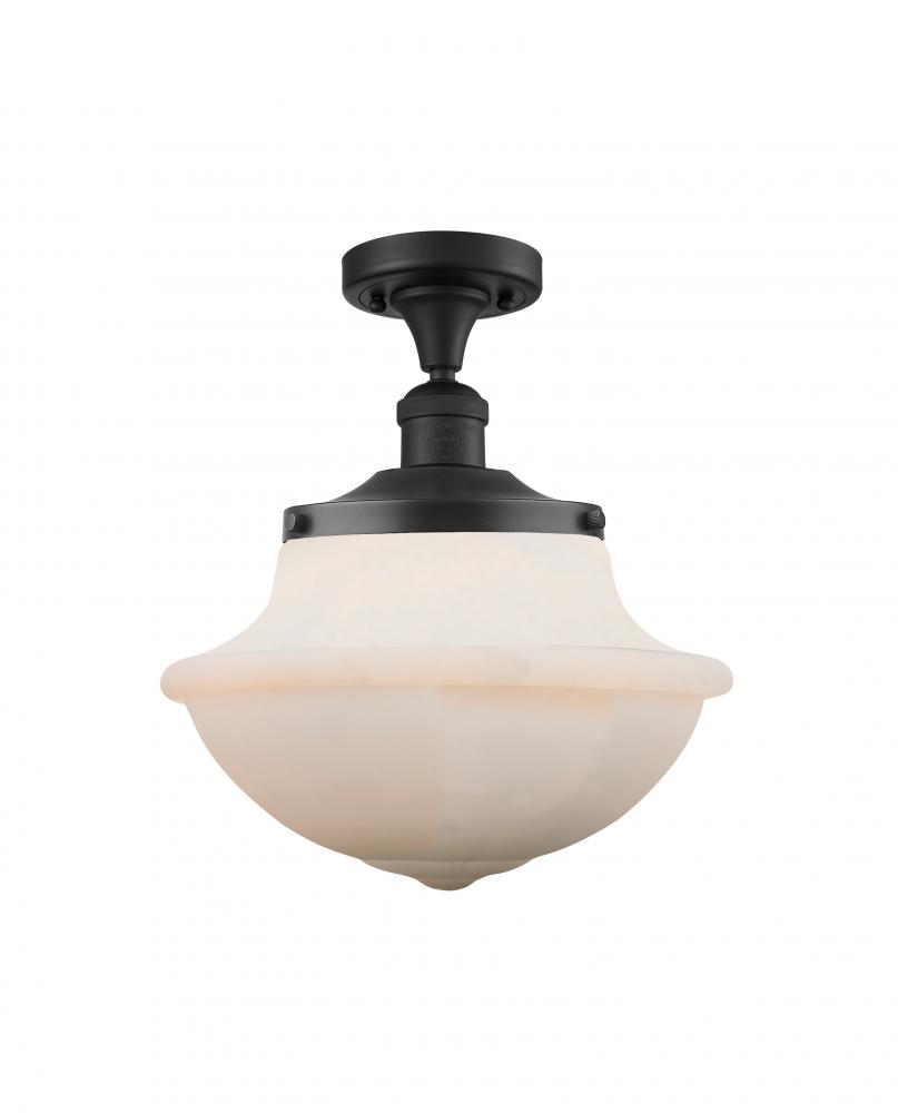 Oxford - 1 Light - 12 inch - Matte Black - Semi-Flush Mount