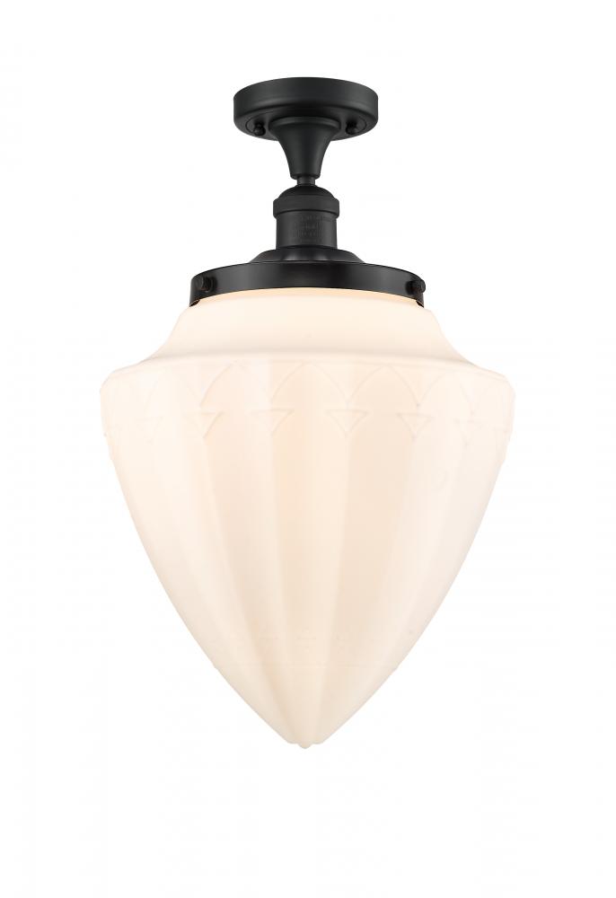 Bullet - 1 Light - 12 inch - Matte Black - Semi-Flush Mount