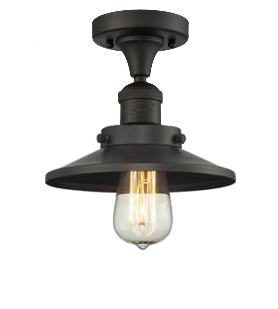 Railroad - 1 Light - 7 inch - Oil Rubbed Bronze - Semi-Flush Mount