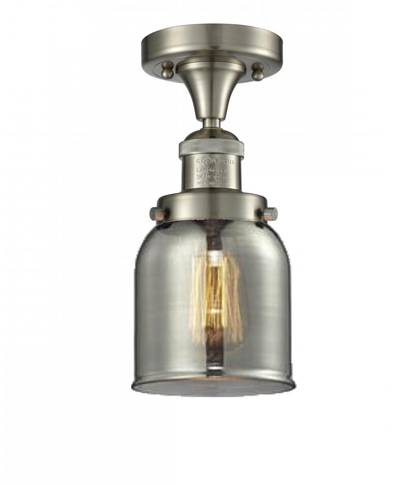 Bell - 1 Light - 5 inch - Brushed Satin Nickel - Semi-Flush Mount