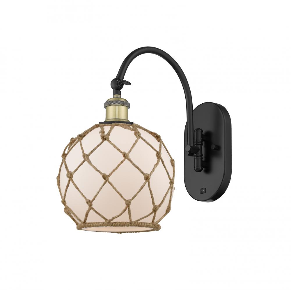 Farmhouse Rope - 1 Light - 8 inch - Black Antique Brass - Sconce