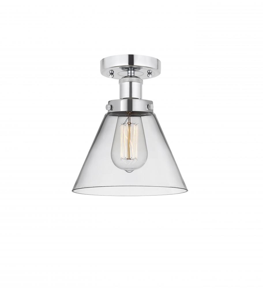 Cone - 1 Light - 8 inch - Polished Chrome - Semi-Flush Mount