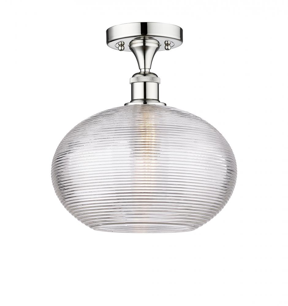 Ithaca - 1 Light - 12 inch - Polished Chrome - Semi-Flush Mount