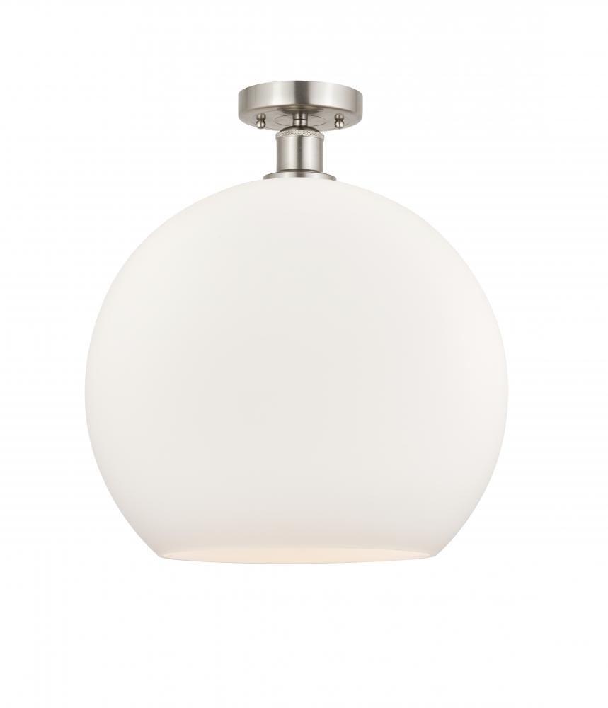 Athens - 1 Light - 14 inch - Brushed Satin Nickel - Semi-Flush Mount