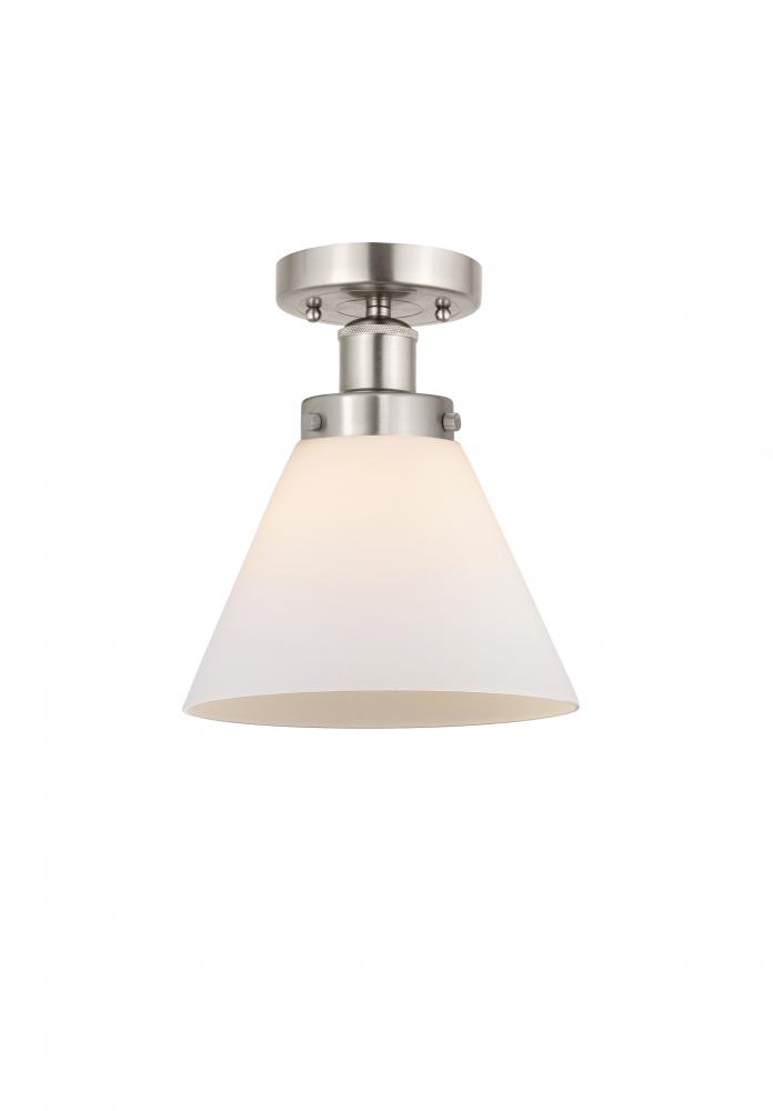 Cone - 1 Light - 8 inch - Brushed Satin Nickel - Semi-Flush Mount