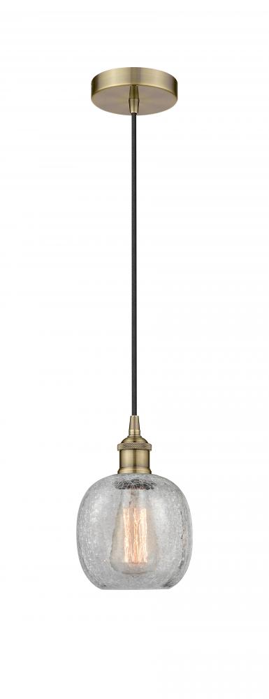 Belfast - 1 Light - 6 inch - Antique Brass - Cord hung - Mini Pendant